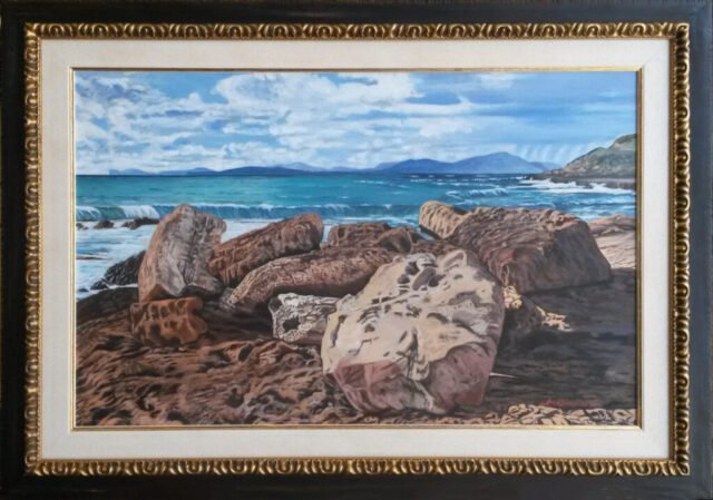 cornice classica filo oro invecchiato - corniceria feeling at home