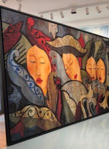 Stampa Fine Art su tela incorniciata con cornice a cassetta americana nera