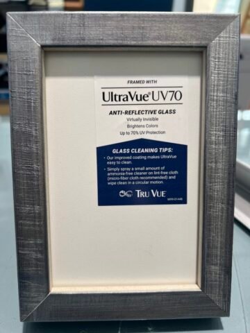 Portafoto con schienale su misura con vetro museale