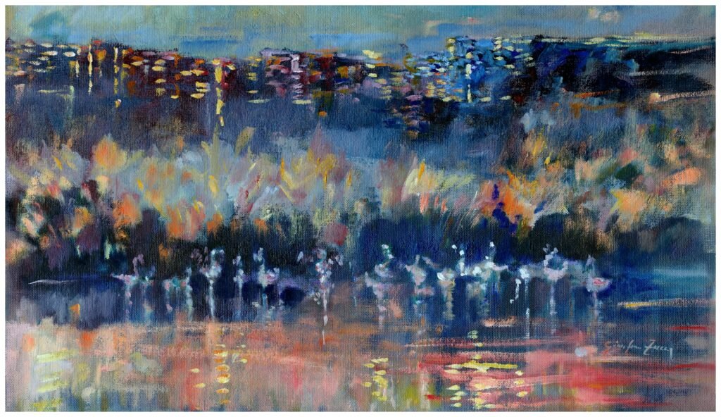 Zugi 104a astratto fenicotteri web