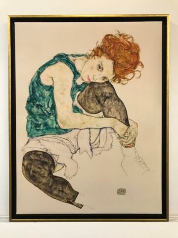 cornice argento moderna - corniceria artigianale Feeling at home - cornice Cassetta Americana nera filo oro