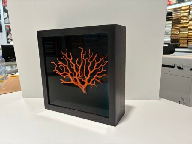 cornice nera moderna - corniceria artigianale Feeling at home - cornice Cassettone nero satinato poro aperto per corallo